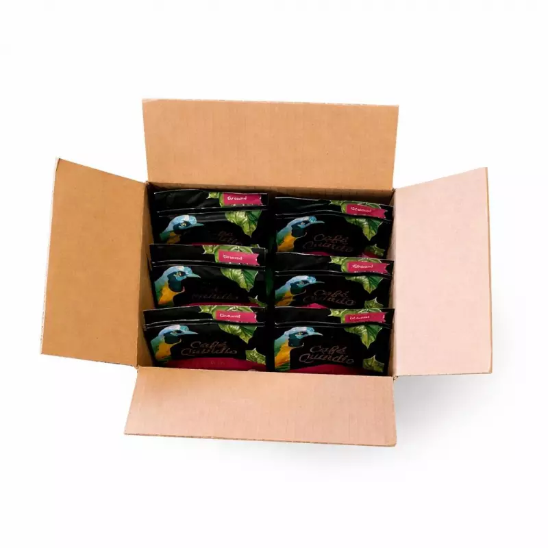 Cafe Quindio Gourmet | Medium Roast 100% Colombian Excelso Whole Bean Arabica Coffee | 12 Ounce BagE