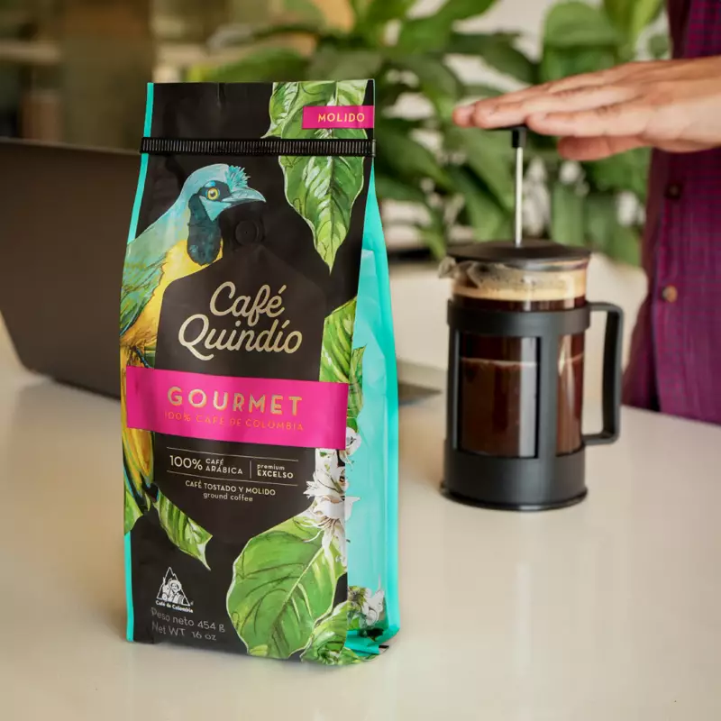 Cafe Quindio Gourmet | Medium Roast 100% Colombian Excelso Whole Bean Arabica Coffee | 12 Ounce BagE