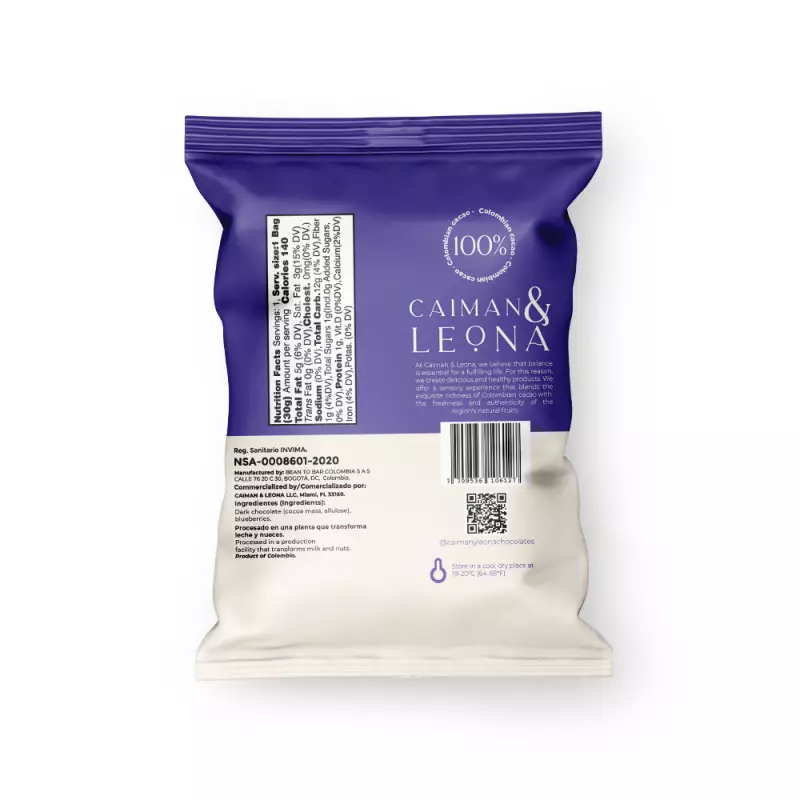 Caiman & Leona | Chocolate-Coated Blueberries | 1.05 oz E