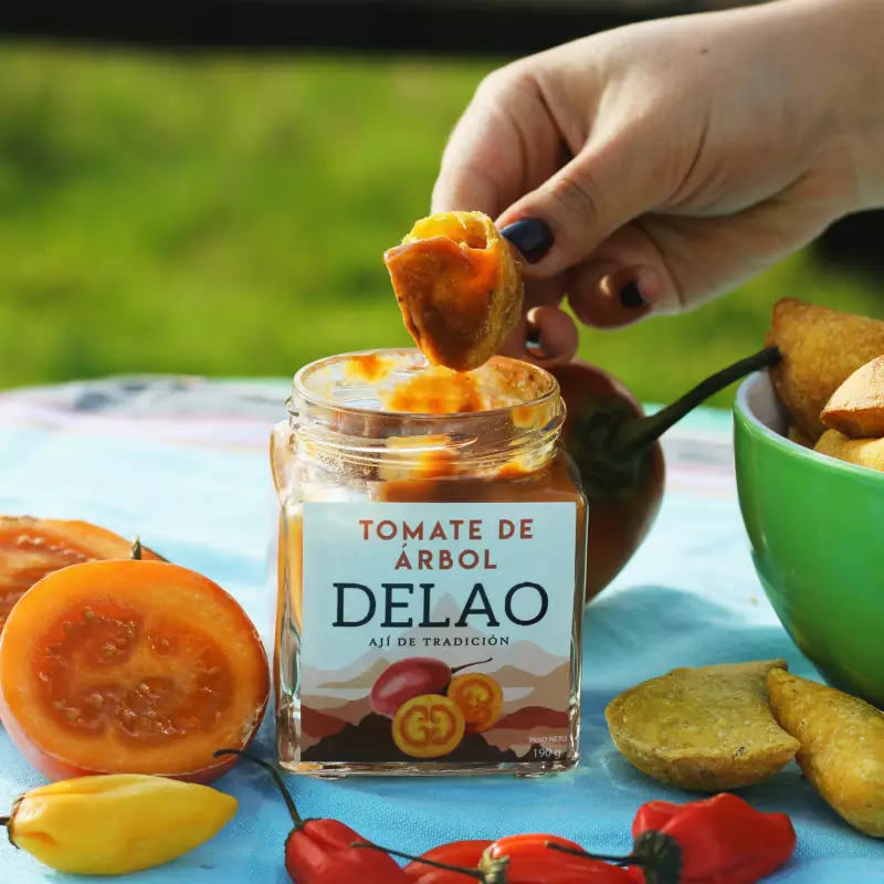 Delao | Tomate de Arbol (Tamarillo) Spicy sauce Vegan | 7 oz 1 E.