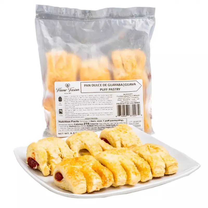 Flavor Fusion | Pan dulce de guayaba-Guava Puff Pastry | 9.2 oz | 6 unit per bag-10 bag per Case E