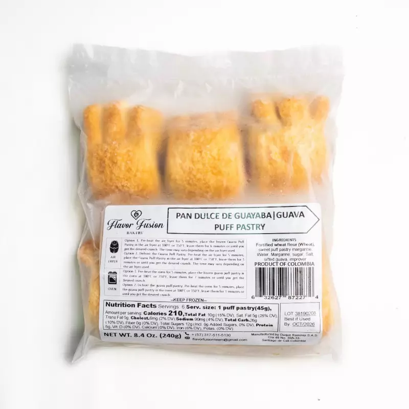 Flavor Fusion | Pan dulce de guayaba-Guava Puff Pastry | 9.2 oz | 6 unit per bag-10 bag per Case E