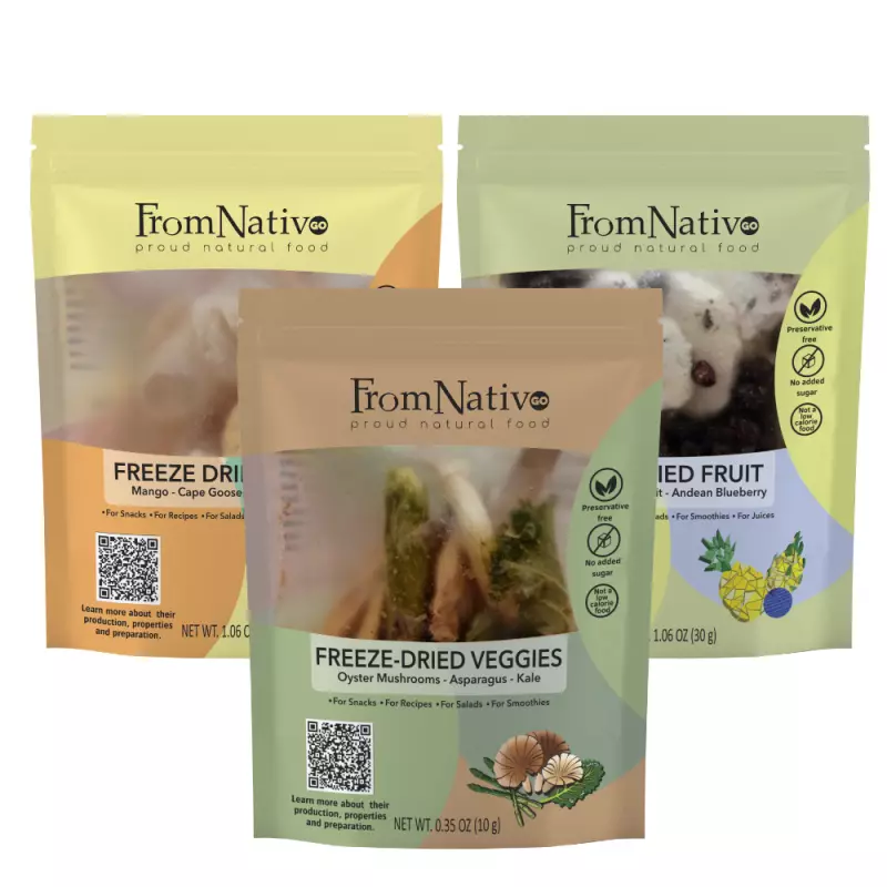 FromNativoGo | Freeze Dried Fruit & Vegetable Mix | 3Pack | 2.45 Oz E