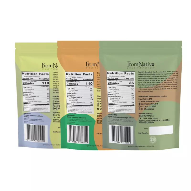 FromNativoGo | Freeze Dried Fruit & Vegetable Mix | 3Pack | 2.45 Oz E