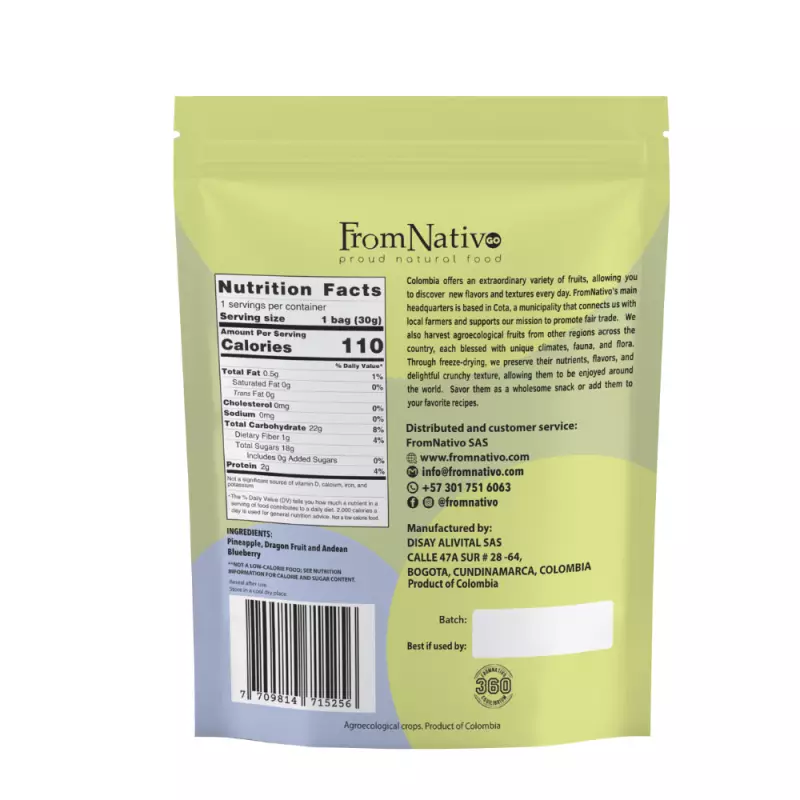 FromNativoGo | Freeze Dried Fruit & Vegetable Mix | 3Pack | 2.45 Oz E