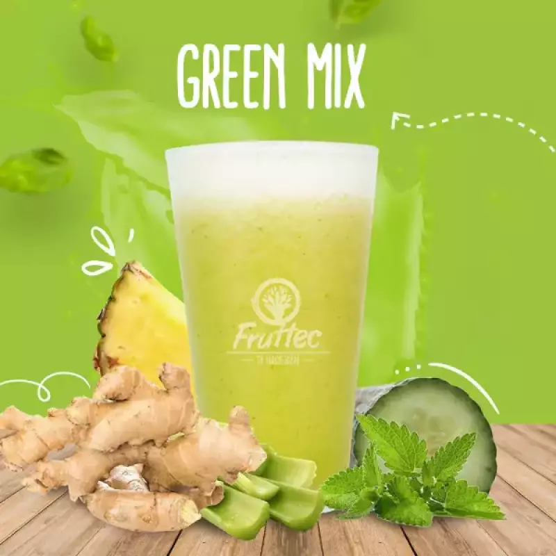 Fruttec | Green Mix. 100% Natural | Six Pack 26.46 Oz E.
