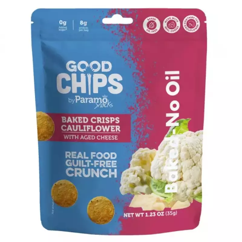 Good Chips by Paramo Snacks | Baked Cauliflower Cheese Crisps | 1.23 oz Snack Vegetarian E.