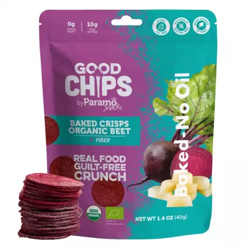 Good Chips by Paramo Snacks | Baked Organic Beet Yacon Crisps | 1.4oz Snack Vegan E.