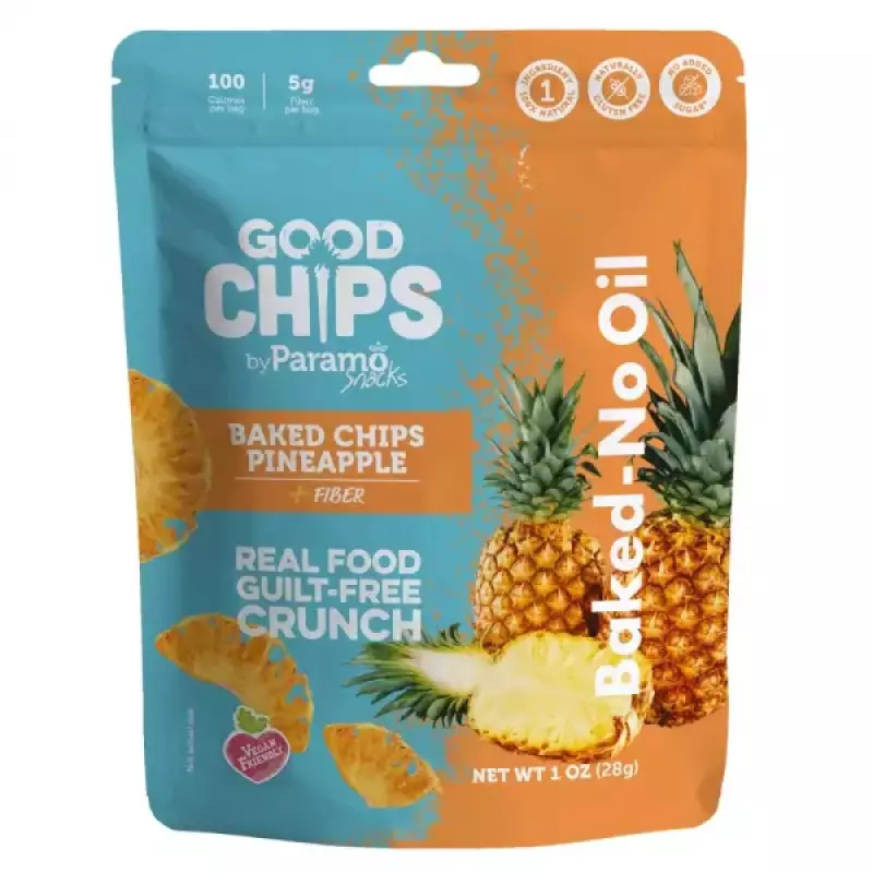 Good Chips by Paramo Snacks | Baked Pineapple Chips | 1oz Snack Vegan E.