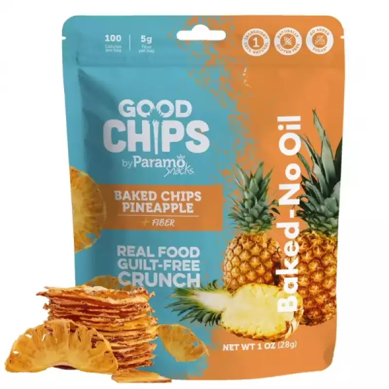 Good Chips by Paramo Snacks | Baked Pineapple Chips | 1oz Snack Vegan E.