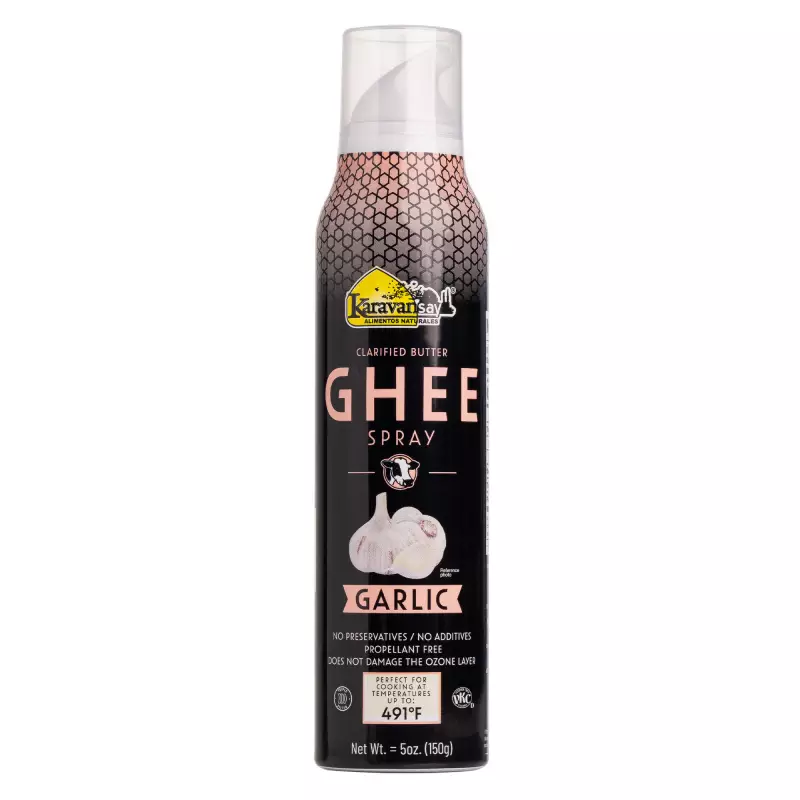 Karavansay Alimentos Naturales | Ghee spray | Pack of 2 Aluminium bottle x 10 oz E.