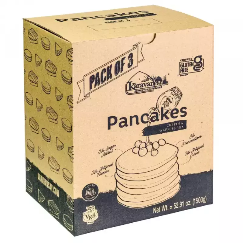 Karavansay Alimentos Naturales | Premix pancakes crepes and waffles | Doypack 17.64 Oz E.