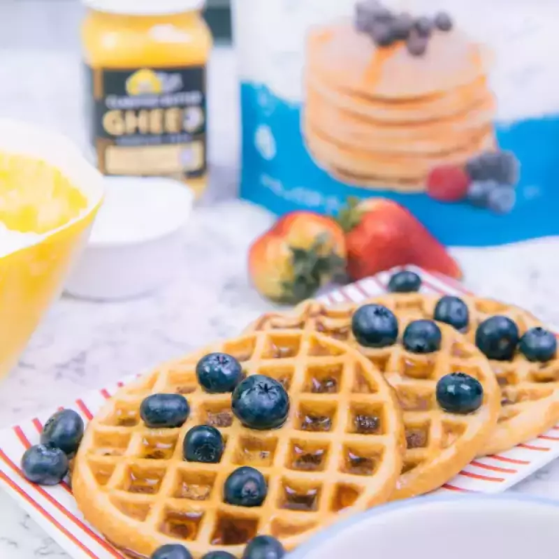 Karavansay Alimentos Naturales | Premix pancakes crepes and waffles | Doypack 17.64 Oz E.