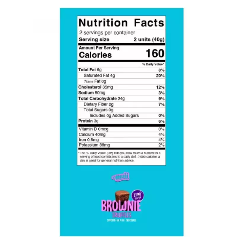 Muii | Brownie truffles | Sugar free in bites 2.8 oz E.