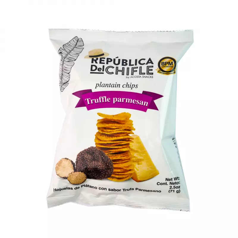 Republica del Chifle | Green plantain chips with truffle parmesan flavor E