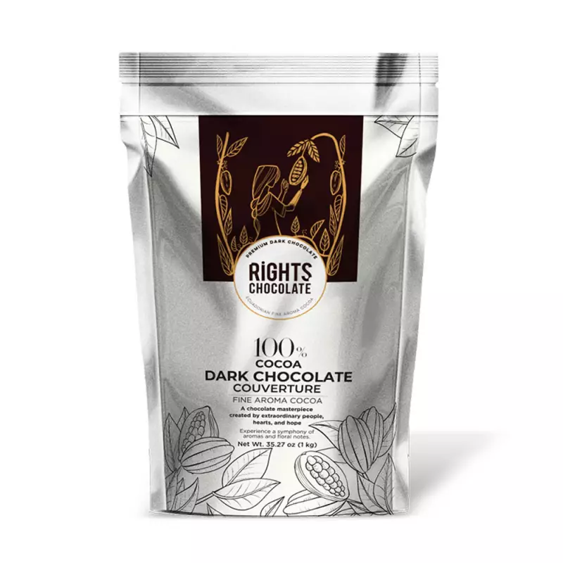 Rights Chocolate | 100% Dark Chocolate Coverture bitter Chocolate | 35,27 oz E