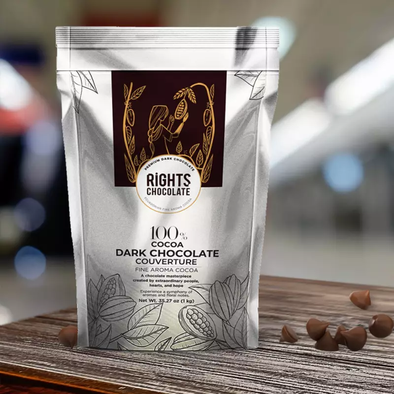 Rights Chocolate | 100% Dark Chocolate Coverture bitter Chocolate | 35,27 oz E