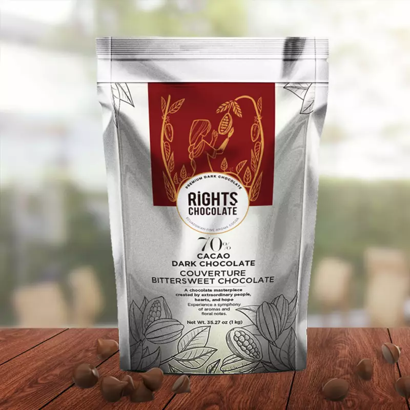 Rights Chocolate | 70% Dark Chocolate Coverture bittersweet Chocolate | 35,27 oz E