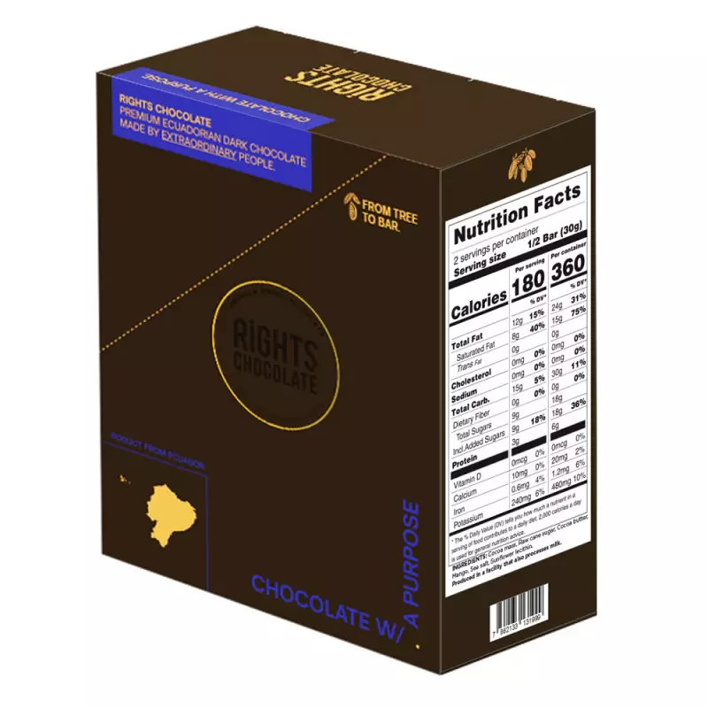 Rights Chocolate | 70% Dark Chocolate with mango & Sea Salt | 2,11 oz. E