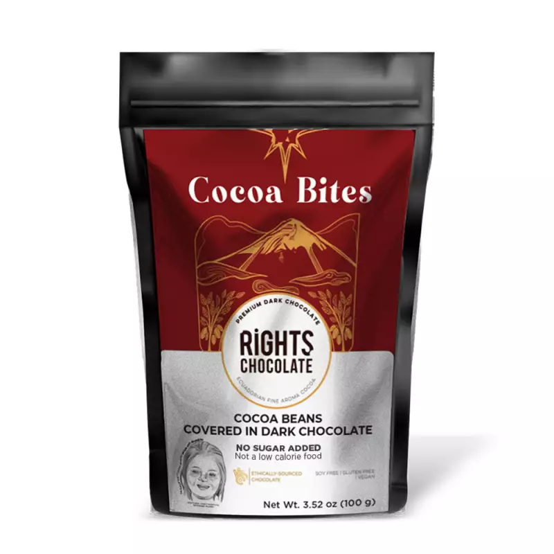 Rights Chocolate | Cocoa beans covered in dark chocolate no sugar added | 3,52 oz E