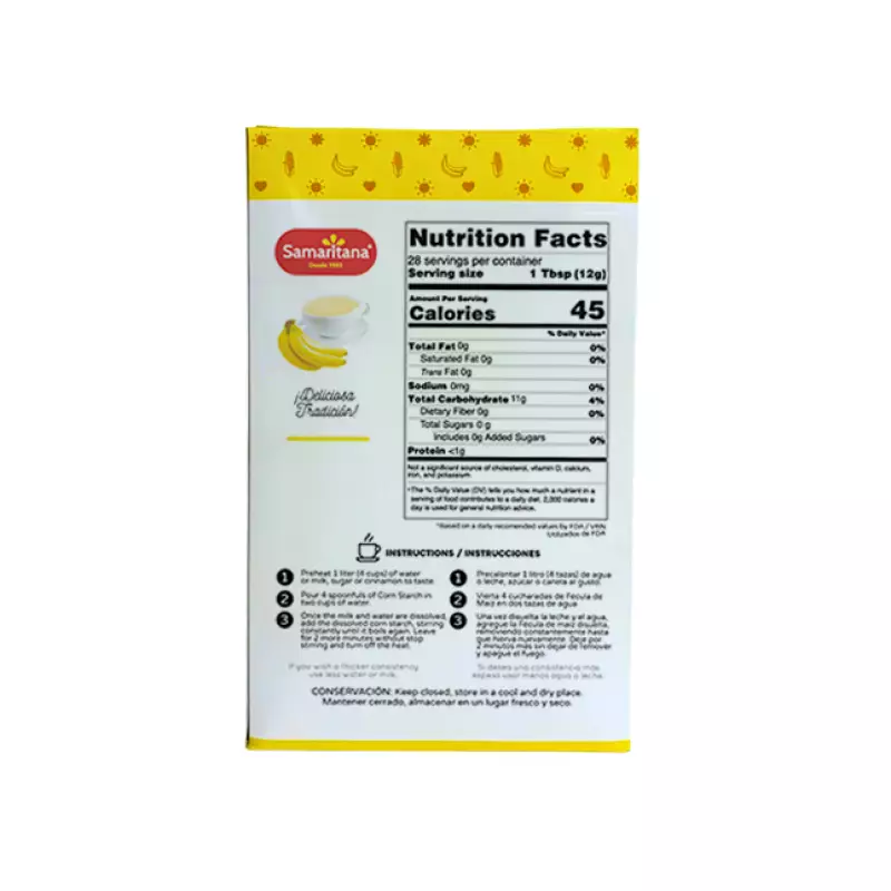 Samaritana | Banana Flavor Corn Starch Banana | 12 Oz E