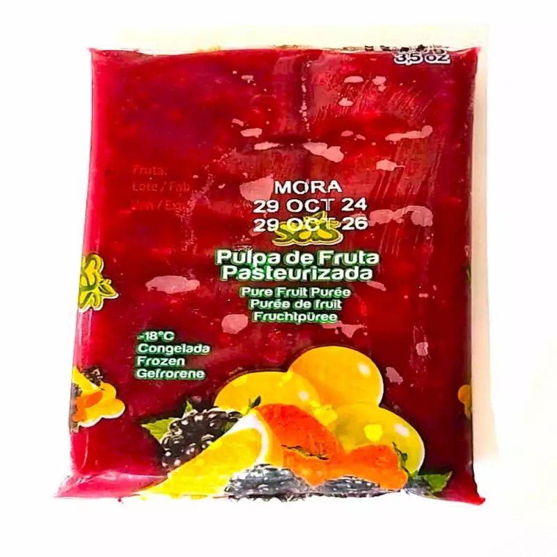 SAS | Pasteurized Blackberry Fruit Pulp | 35 oz (1.000gr) E.