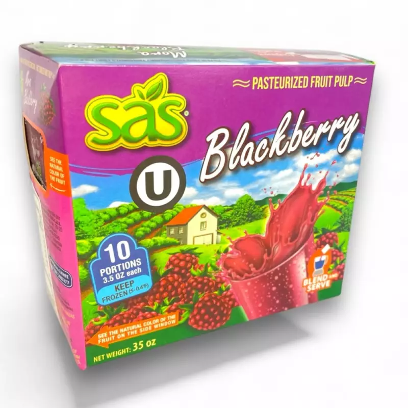 SAS | Pasteurized Blackberry Fruit Pulp | 35 oz (1.000gr) E.