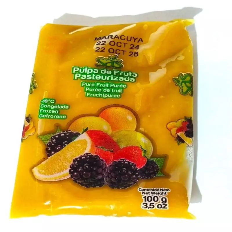SAS | Pasteurized Passion Fruit Fruit Pulp | 35 oz (1.000gr) E.