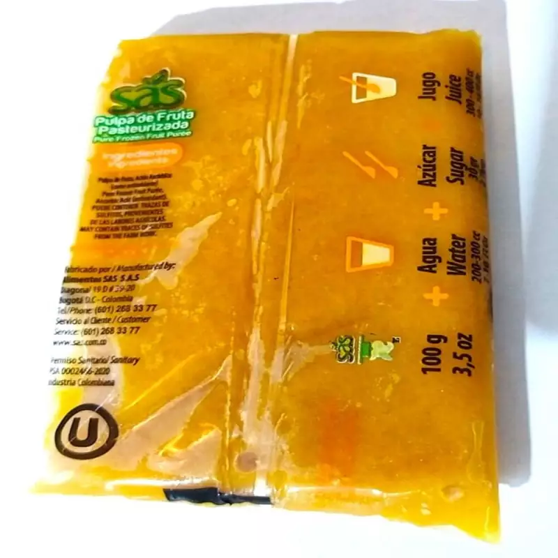 SAS | Pasteurized Passion Fruit Fruit Pulp | 35 oz (1.000gr) E.