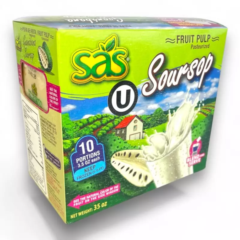 SAS | Pasteurized Soursop Fruit Pulp | 35 oz (1.000gr) E.