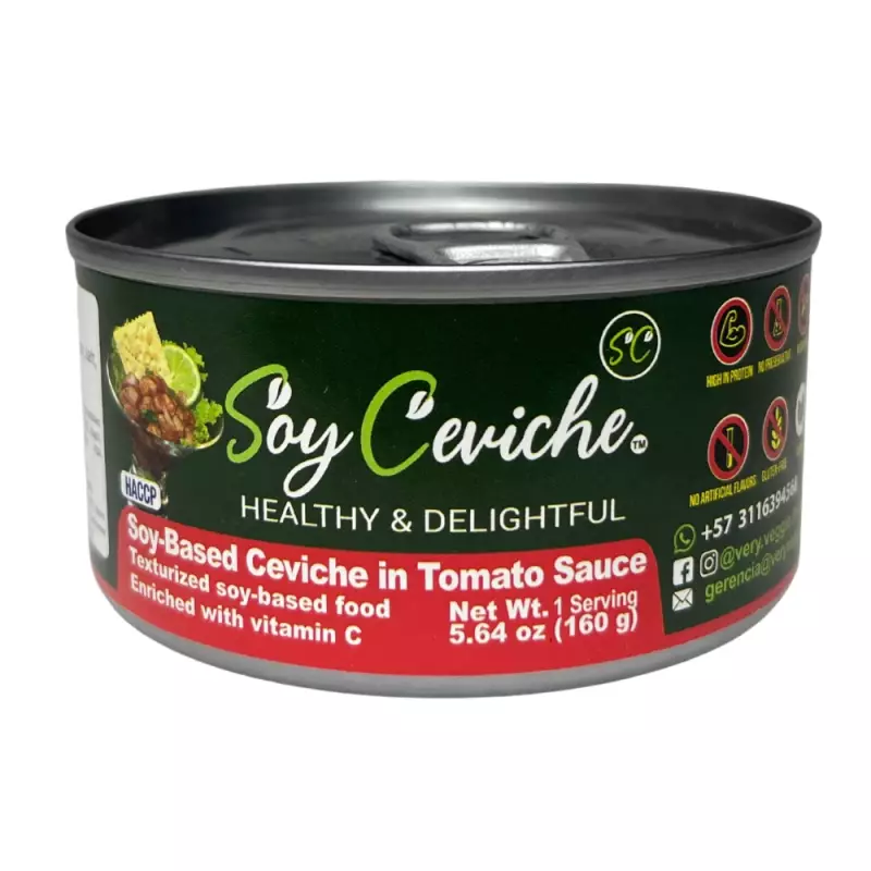 Soy Ceviche | Tomato Sauce | 4-Pack (5.64oz each)| Plant-Based, Gluten-Free, Ready-to-eat E