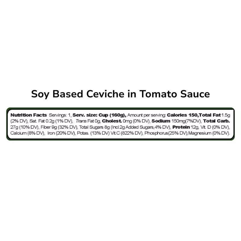 Soy Ceviche | Tomato Sauce | 4-Pack (5.64oz each)| Plant-Based, Gluten-Free, Ready-to-eat E