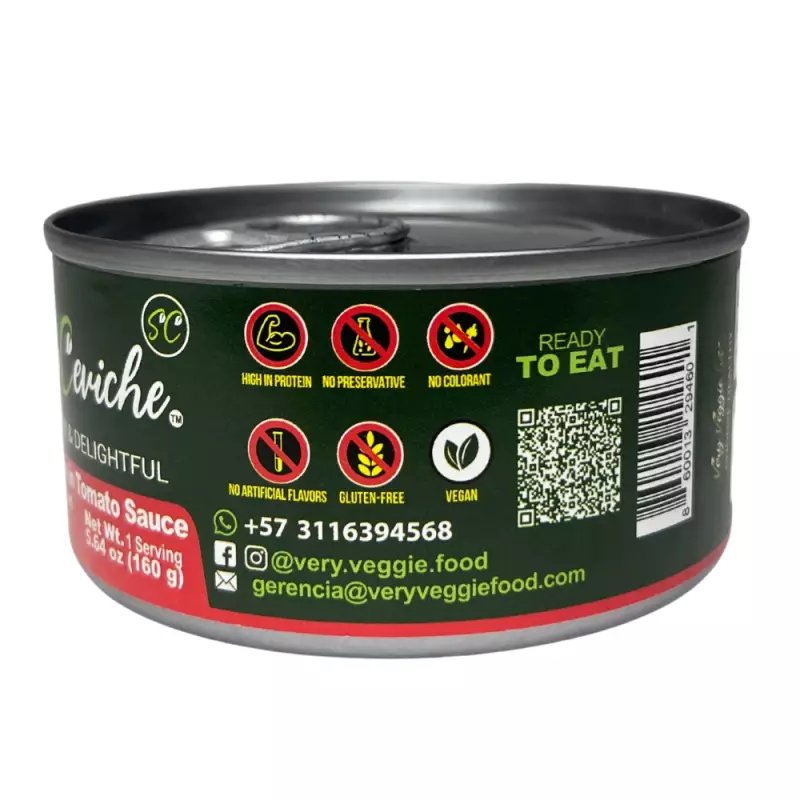 Soy Ceviche | Tomato Sauce | 4-Pack (5.64oz each)| Plant-Based, Gluten-Free, Ready-to-eat E