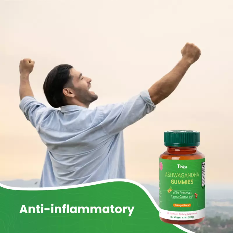 Tinku | Calm & Energy Gummies | Ashwagandha Camu Camu | 4.2 oz E