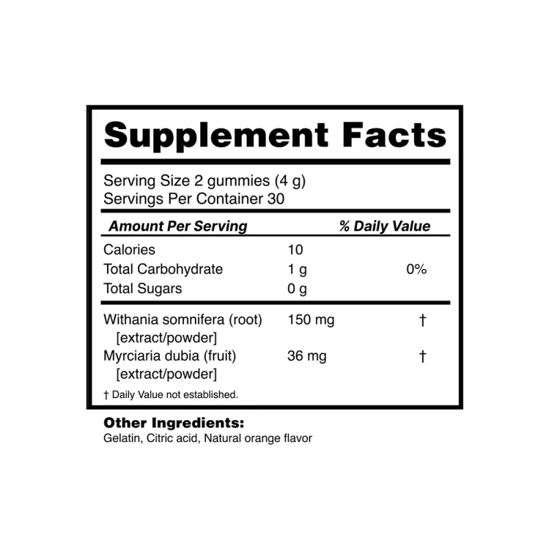 Tinku | Calm & Energy Gummies | Ashwagandha Camu Camu | 4.2 oz E