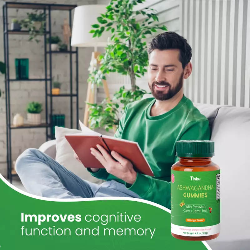 Tinku | Calm & Energy Gummies | Ashwagandha Camu Camu | 4.2 oz E