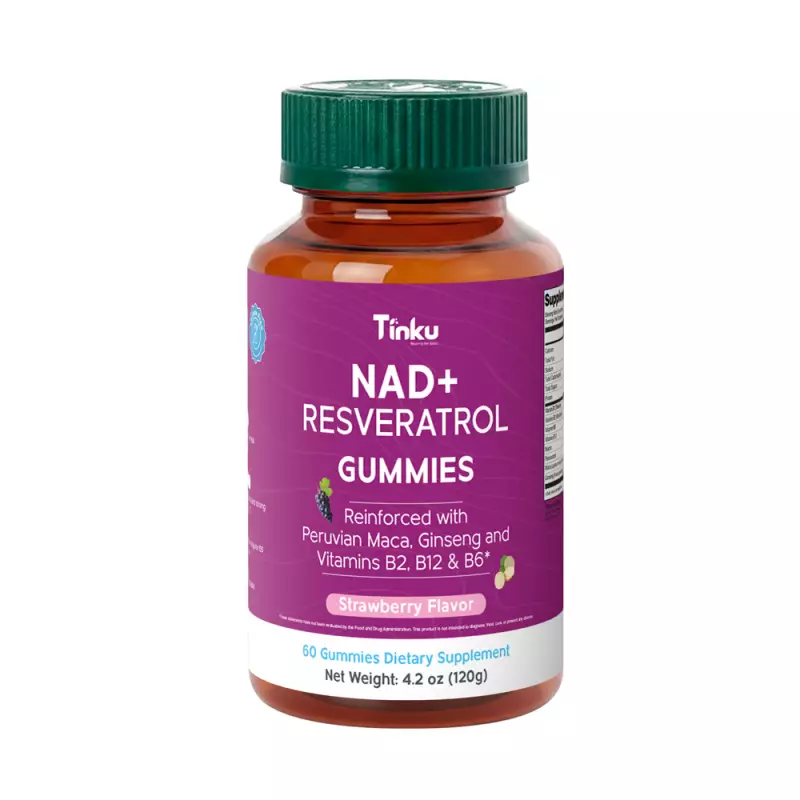 Tinku | Longevity & Daily vitality Boost Gummies | NAD, Resveratrol, Maca | 4.2 oz E