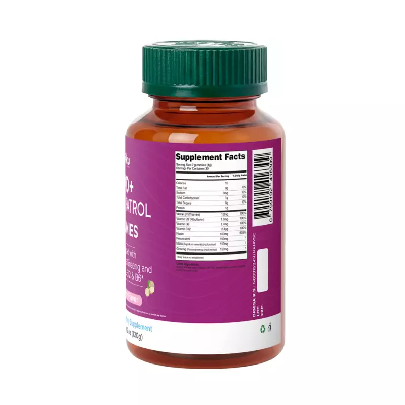 Tinku | Longevity & Daily vitality Boost Gummies | NAD, Resveratrol, Maca | 4.2 oz E