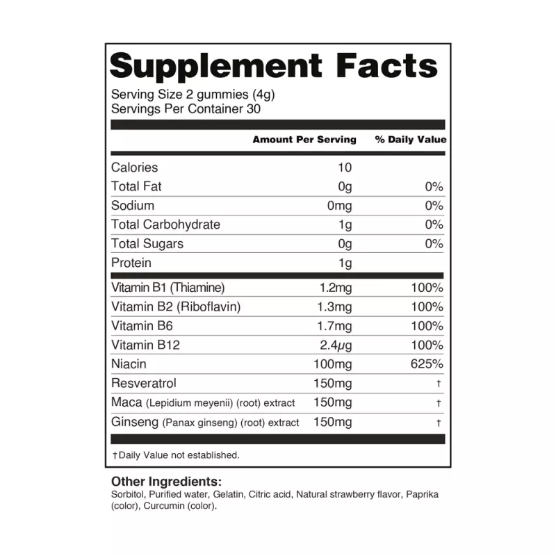 Tinku | Longevity & Daily vitality Boost Gummies | NAD, Resveratrol, Maca | 4.2 oz E