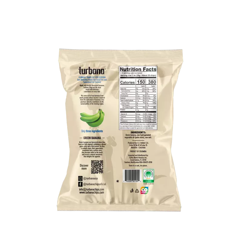 Turbana | Sea salt Banana chips | 2.5 oz E.