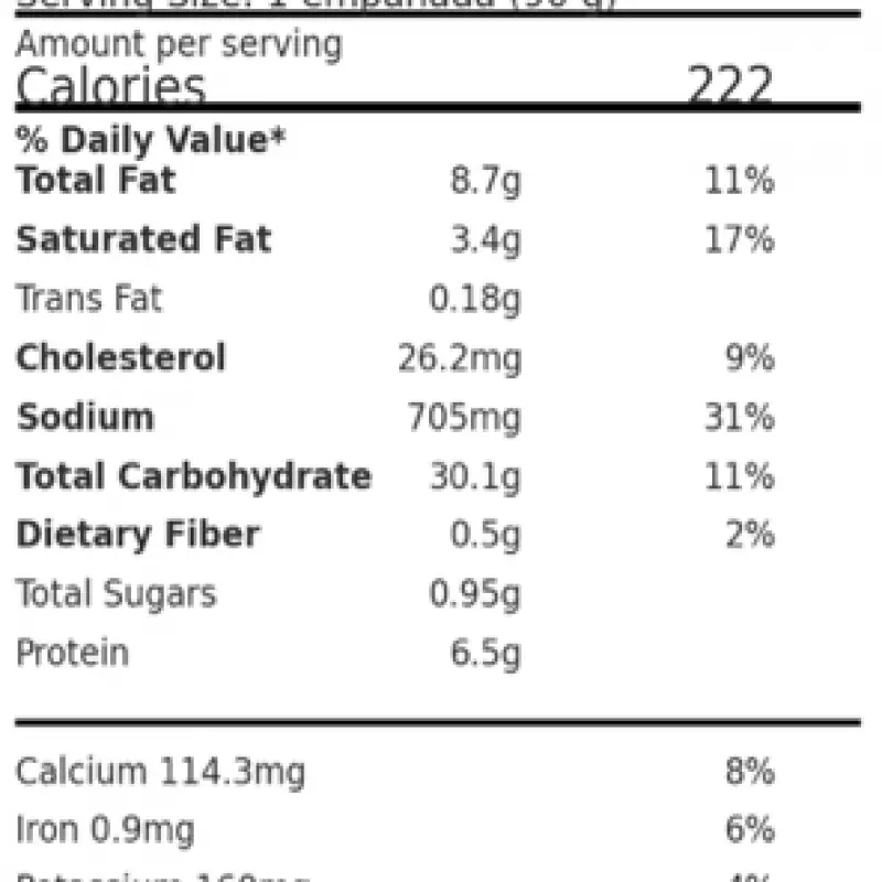 Yummy Puffies | Chicken Empanada Argentinian Stuffed With Chicken, Vegetables And Sauce Raw | E.