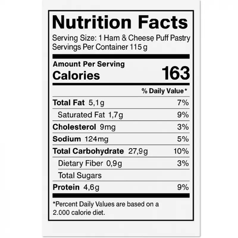 Yummy Puffies | Puff Pastry Stuffed With Ham and Cheese Raw | E.