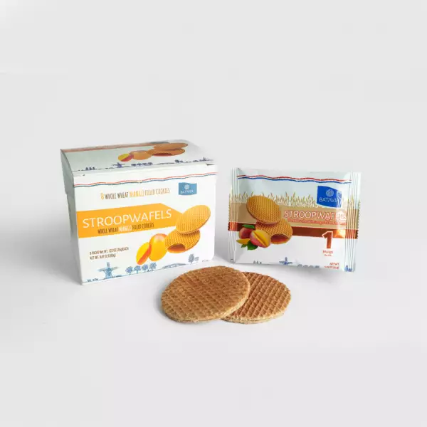 Batavia Foods | Stroopwafels Whole Wheat Mango Filled Cookies | 16 Units | 9,75 Oz E