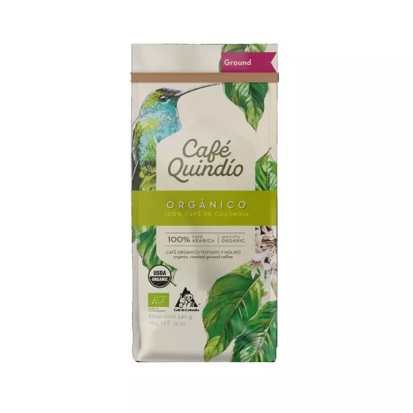 Cafe Quindio Organic | 100% Colombian Excelso Ground Coffee | 12 Ounce Bag  E
