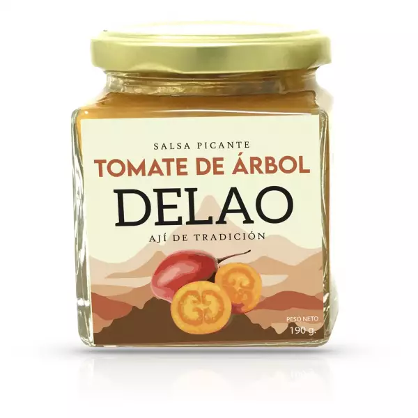 Delao | Tomate de Arbol (Tamarillo) Spicy sauce Vegan | 7 oz 1 E.