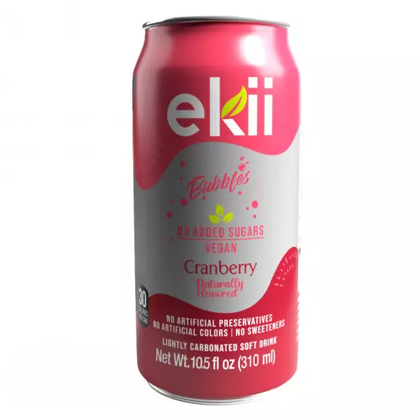 Ekii Bubbles | Lightly carbonated Cranberry | 10.5 fl oz E.