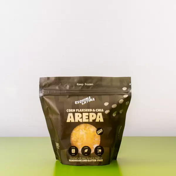 Esquina Latina | Corn Flaxseed and Chia arepa  | E.