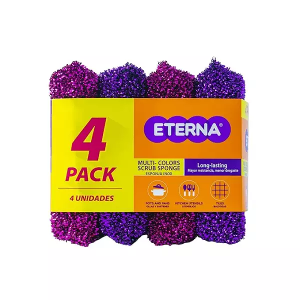 Eterna | Multi  Colors Scrub Sponge | 4packE.