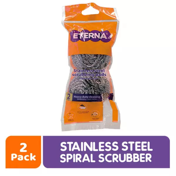 Eterna | Stainless steel spiral scrubber | 2packE.