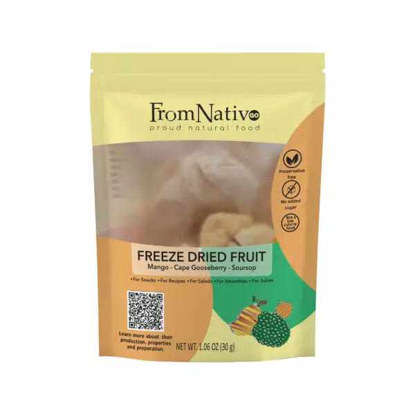FromNativoGo | Freeze Dried Fruit: Mango, Cape Gooseberry, Soursop Mix | 1.05 Oz  E